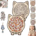 135-Piece Morandi-Colored Cat Shaped Wooden Jigsaw Puzzle - Image 7