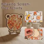 Animal Shaped Wooden Jigsaw Puzzle – Dog, Cat & Bear | 108-Piece Wooden Brain Teaser for Stress Relief & Home Décor - Image 4
