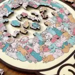 135-Piece Morandi-Colored Cat Shaped Wooden Jigsaw Puzzle - Image 6