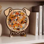 Animal Shaped Wooden Jigsaw Puzzle – Dog, Cat & Bear | 108-Piece Wooden Brain Teaser for Stress Relief & Home Décor - Image 2