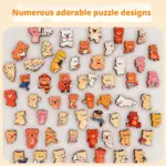 Animal Shaped Wooden Jigsaw Puzzle – Dog, Cat & Bear | 108-Piece Wooden Brain Teaser for Stress Relief & Home Décor - Image 5