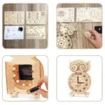 Wooden Owl Clock 3D Puzzle - Image 5