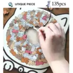 135-Piece Morandi-Colored Cat Shaped Wooden Jigsaw Puzzle - Image 8