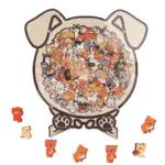 Animal Shaped Wooden Jigsaw Puzzle – Dog, Cat & Bear | 108-Piece Wooden Brain Teaser for Stress Relief & Home Décor - Image 9