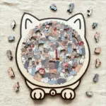 135-Piece Morandi-Colored Cat Shaped Wooden Jigsaw Puzzle - Image 2