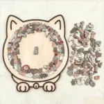 135-Piece Morandi-Colored Cat Shaped Wooden Jigsaw Puzzle - Image 3