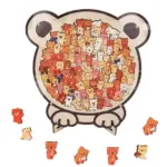 Animal Shaped Wooden Jigsaw Puzzle – Dog, Cat & Bear | 108-Piece Wooden Brain Teaser for Stress Relief & Home Décor - Image 11