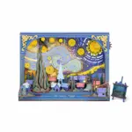 The Starry Night 3D Wooden Puzzle with LED Light – Interactive DIY Wall Art & Home Décor - Image 2
