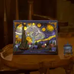 The Starry Night 3D Wooden Puzzle with LED Light – Interactive DIY Wall Art & Home Décor
