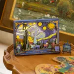 The Starry Night 3D Wooden Puzzle with LED Light – Interactive DIY Wall Art & Home Décor - Image 3