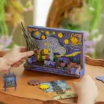The Starry Night 3D Wooden Puzzle with LED Light – Interactive DIY Wall Art & Home Décor - Image 5